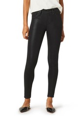 Hudson Jeans Barbara Coated High Waist Ankle Skinny Jeans in Noir Coated at Nordstrom