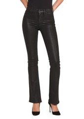 Hudson Jeans Barbara Coated High Waist Bootcut Jeans in Noir Coated at Nordstrom