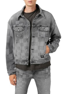 Hudson Jeans Checkerboard Denim Trucker Jacket