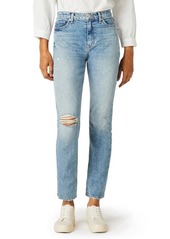 Hudson Jeans Holly Ripped High Waist Ankle Straight Leg Jeans in All Or Nothing at Nordstrom