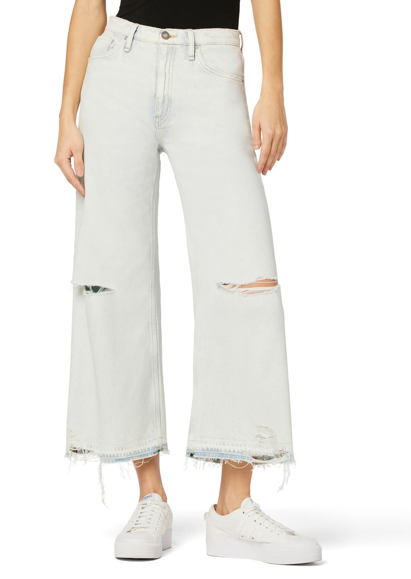 Hudson Jeans Jodie Ripped High Waist Ankle Wide Leg Jeans in Worthy Dest at Nordstrom Rack