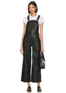 Hudson Jeans Utility Faux Leather Wide Leg Overall
