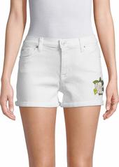 HUDSON Jeans Women's Asha Embroidered Midrise Cuffed Jean Shorts