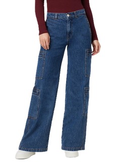 Hudson Jeans Women's High-Rise Welt Pocket Cargo Wide Leg