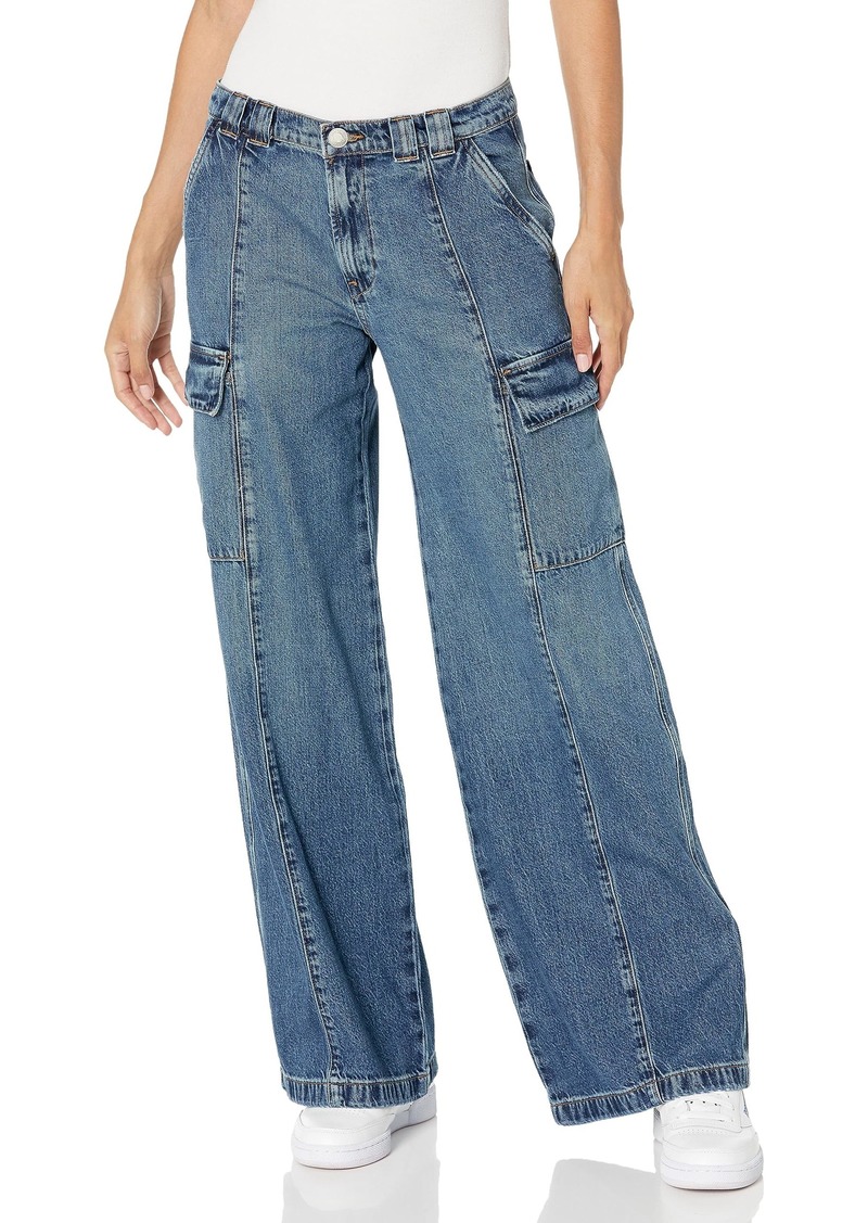 HUDSON Jeans Women's Mid Rise Utility Wide Leg Cargo Jean deep Blue