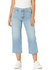 Hudson Jeans Women's Stella Midrise Crop Straight 5 Pocket Jean Sundried/W/raw Hem