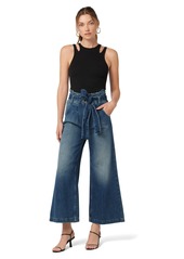 Hudson Jeans Women's Wide Leg Cropped Trouser with Paper Bag Waist