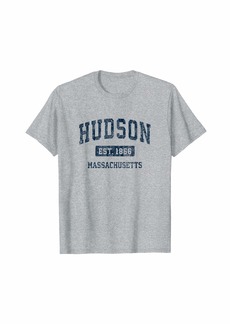 Hudson Jeans Hudson Massachusetts MA Vintage Sports Design Navy T-Shirt