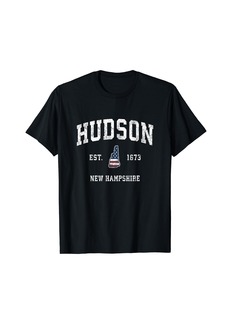 Hudson Jeans Hudson New Hampshire NH Vintage American Flag Sports Design T-Shirt