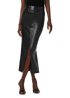 Hudson Jeans Hudson Reconstructed Faux Leather Midi Skirt