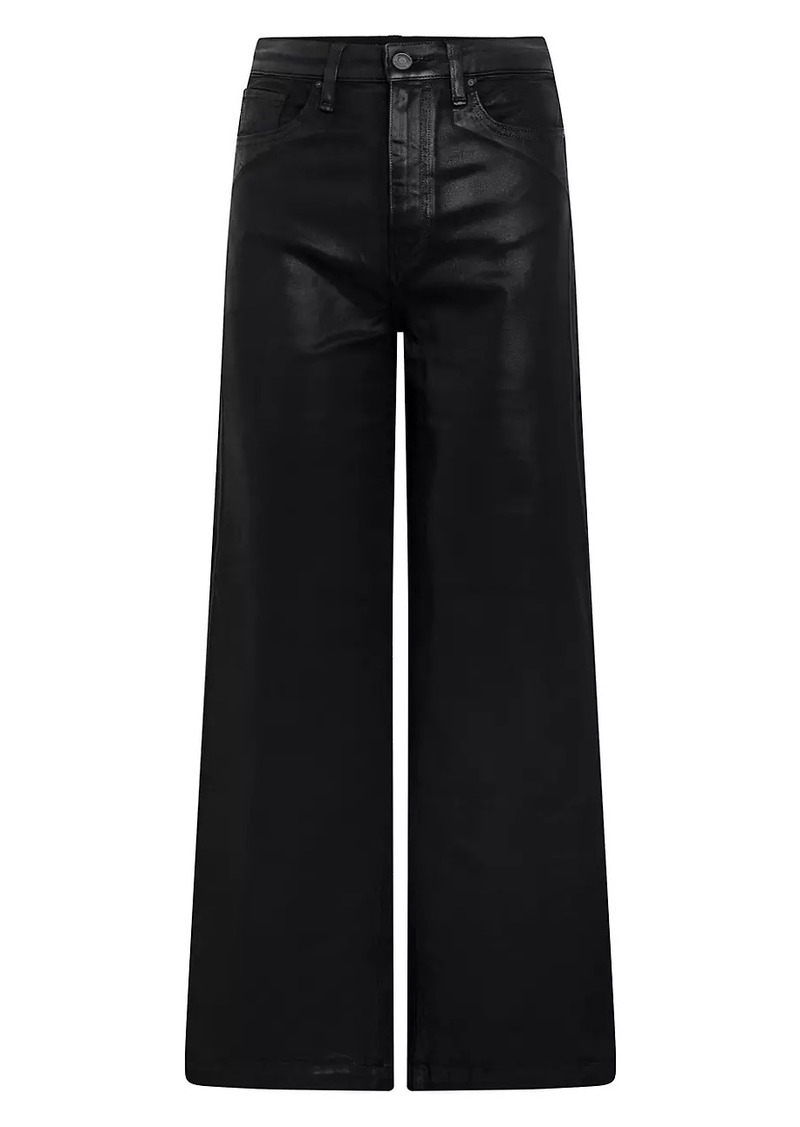 Hudson Jeans Jodie Coated-Denim High-Rise Wide-Leg Jeans