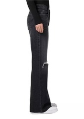Hudson Jeans Jodie High-Rise Distressed Wide-Leg Jeans