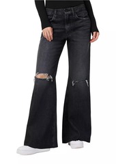 Hudson Jeans Jodie High-Rise Distressed Wide-Leg Jeans