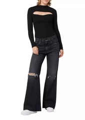 Hudson Jeans Jodie High-Rise Distressed Wide-Leg Jeans