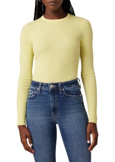 Hudson Jeans Keyhole Fitted Ribbed Sweater
