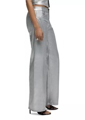 Hudson Jeans Lexi Metallic High-Rise Stretch Wide-Leg Jeans