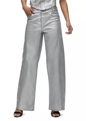 Hudson Jeans Lexi Metallic High-Rise Stretch Wide-Leg Jeans