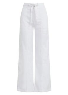 Hudson Jeans Linen-Blend Wide-Leg Pants