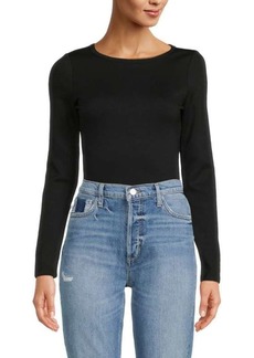 Hudson Jeans Long Sleeve Knotted Cutout Bodysuit