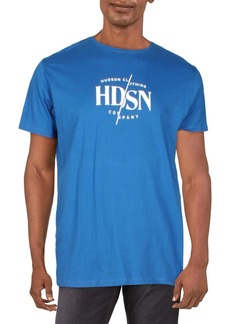 Hudson Jeans Mens Distressed Crew Neck Graphic T-Shirt