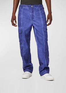 Hudson Jeans Men's Overdyed Wide-Leg Cargo Pants