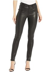 Hudson Jeans Nico Leather Mid-Rise Skinny in Black
