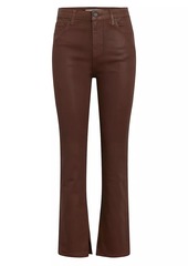 Hudson Jeans Nico Mid-Rise Coated Stretch Straight-Leg Ankle Jeans