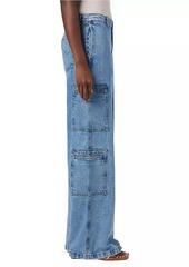 Hudson Jeans Petite High-Rise Cargo Wide-Leg Jeans