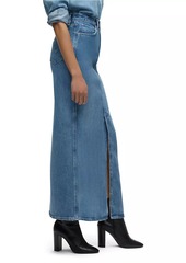 Hudson Jeans Reconstructed Denim Midi-Skirt