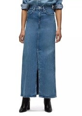 Hudson Jeans Reconstructed Denim Midi-Skirt