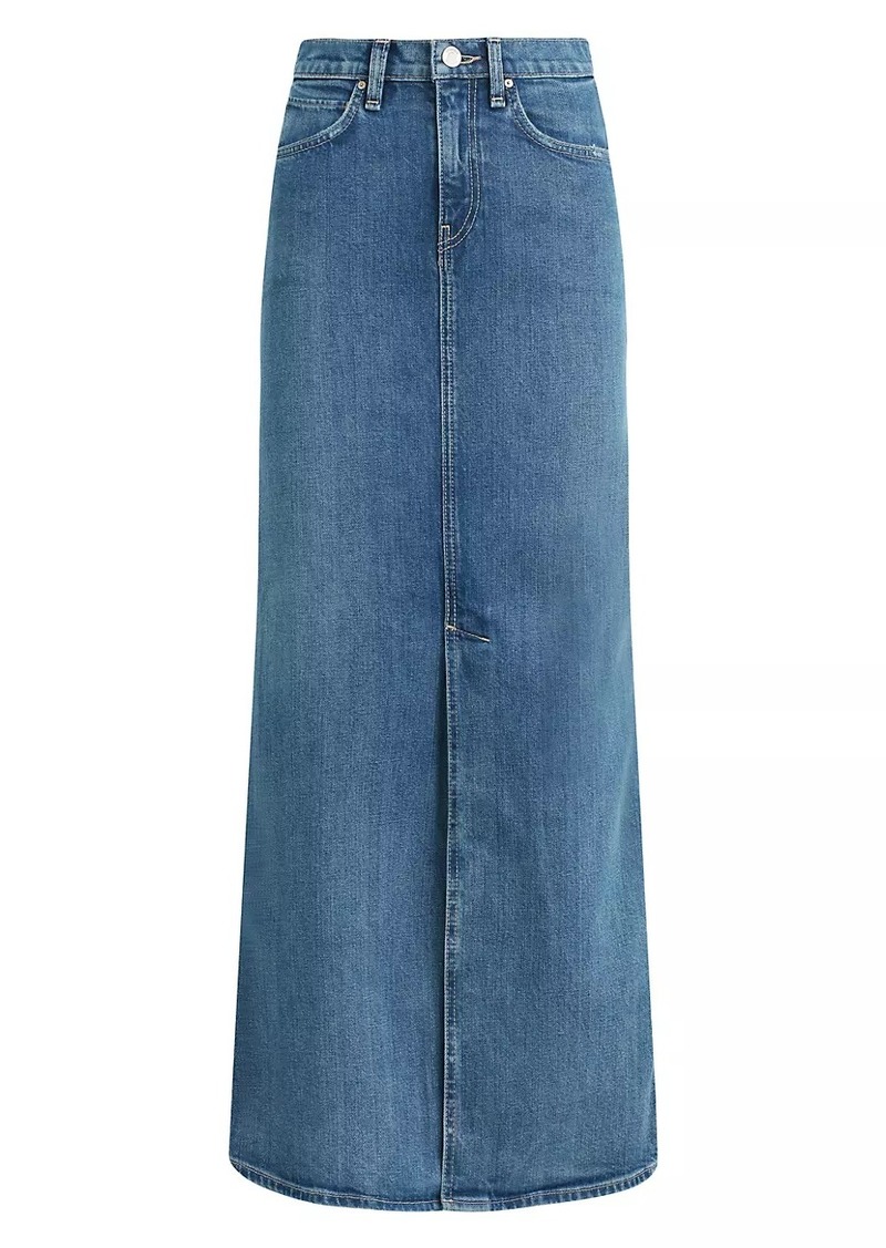 Hudson Jeans Reconstructed Denim Midi-Skirt