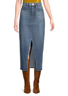 Hudson Jeans Reconstructed Denim Midi Skirt
