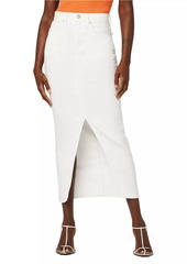 Hudson Jeans Reconstructed Denim Midi-Skirt