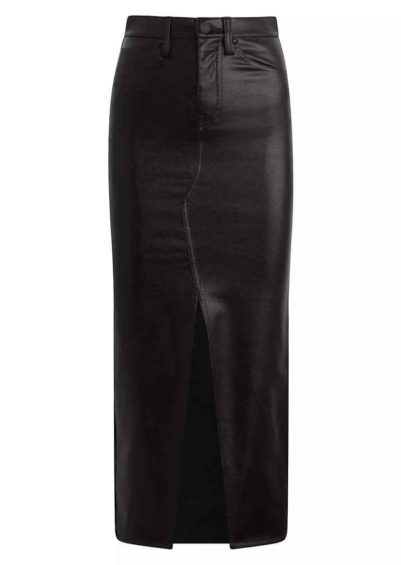 Hudson Jeans Reconstructed Faux Leather Midi-Skirt