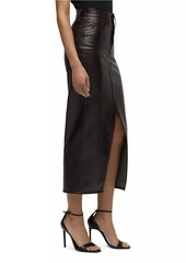 Hudson Jeans Reconstructed Faux Leather Midi-Skirt