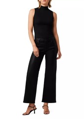 Hudson Jeans Rosie Coated High-Rise Wide-Leg Ankle Jeans