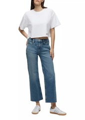 Hudson Jeans Rosie Cropped High-Rise Wide-Leg Jeans