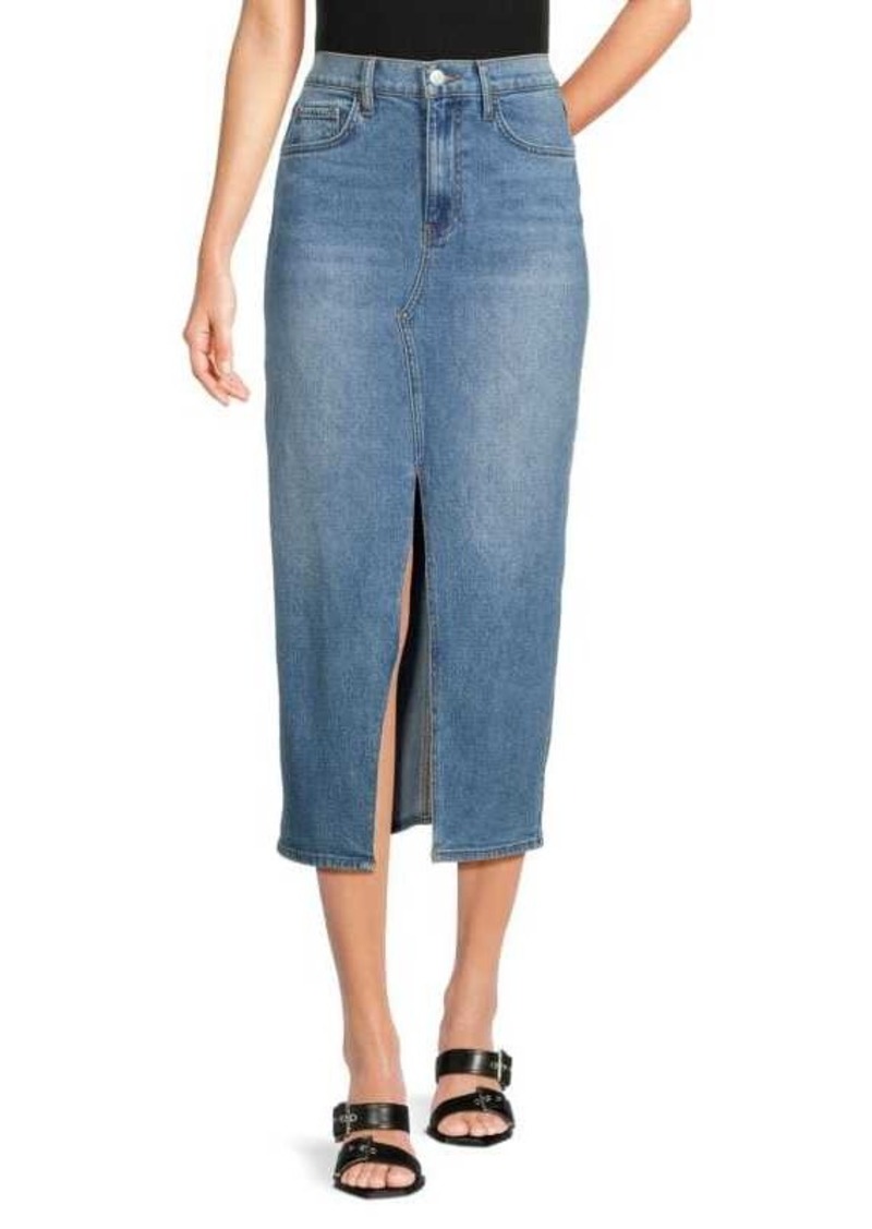 Hudson Jeans Slit Denim Midi Skirt