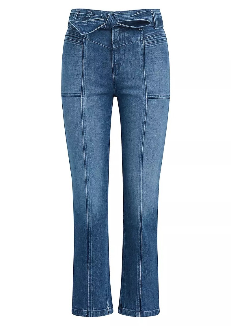 Hudson Jeans Utility Belted High-Rise Stretch Straight-Leg Ankle Jeans