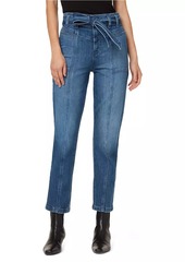 Hudson Jeans Utility Belted High-Rise Stretch Straight-Leg Ankle Jeans