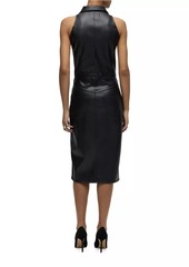 Hudson Jeans Vegan Leather Halter Utility Midi-Dress