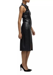 Hudson Jeans Vegan Leather Halter Utility Midi-Dress