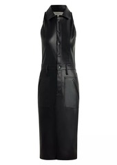 Hudson Jeans Vegan Leather Halter Utility Midi-Dress