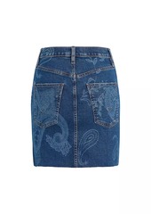 Hudson Jeans Viper Paisley Denim Miniskirt