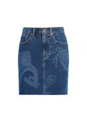 Hudson Jeans Viper Paisley Denim Miniskirt