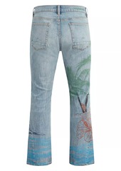 Hudson Jeans Walker Palm Painted Kick Flare Jeans