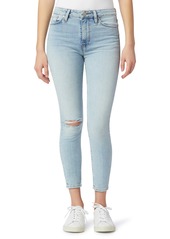 Hudson Jeans Barbara High Waist Ripped Crop Super Skinny Jeans in Baby Face at Nordstrom