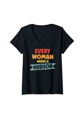 Hudson Jeans Womens Every Woman Needs A Hudson V-Neck T-Shirt