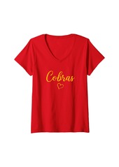 Hudson Jeans Womens Hudson Cobras Above  Heart V-Neck T-Shirt