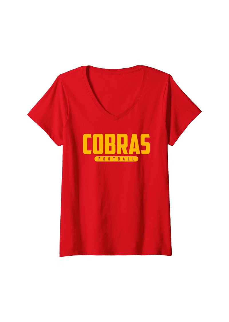 Hudson Jeans Womens Hudson Cobras Football V-Neck T-Shirt